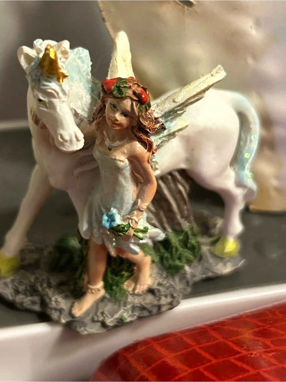 Fairy and Unicorn fantasy Figurine Polyresin